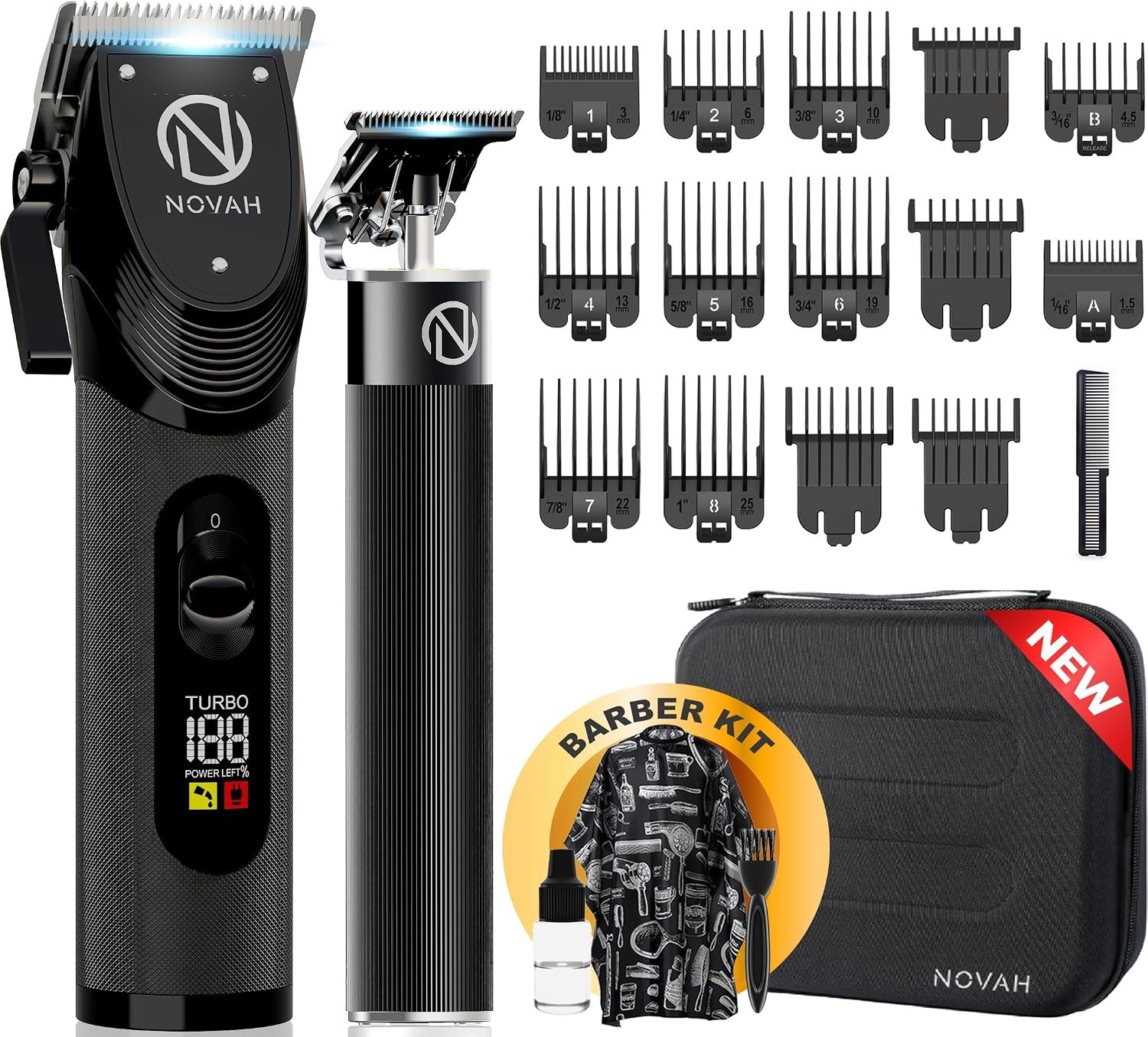Novah Professional Hair Clippers for Men, Professional Barber Clippers and Tr…
