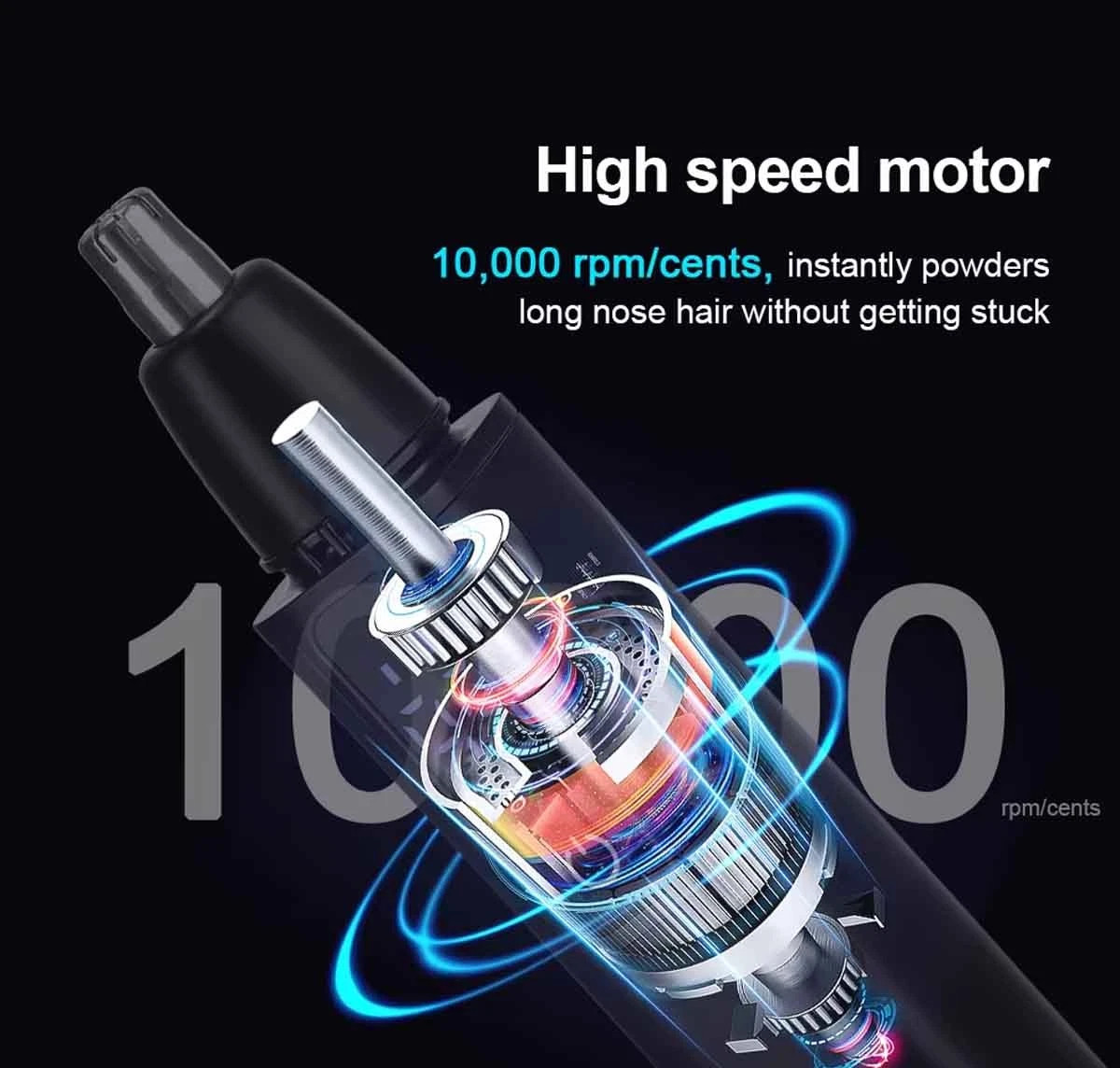 Ear & Nose Hair Trimmer with LED indicator USB Rechargeable Water Resistant LOT