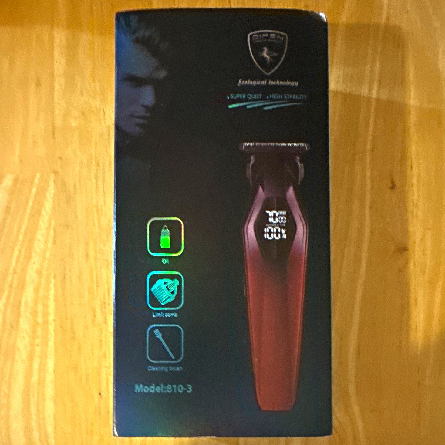 Difen 810-3 T-Blade Hair Trimmer for Men, Red, USB Charging Quick Charge