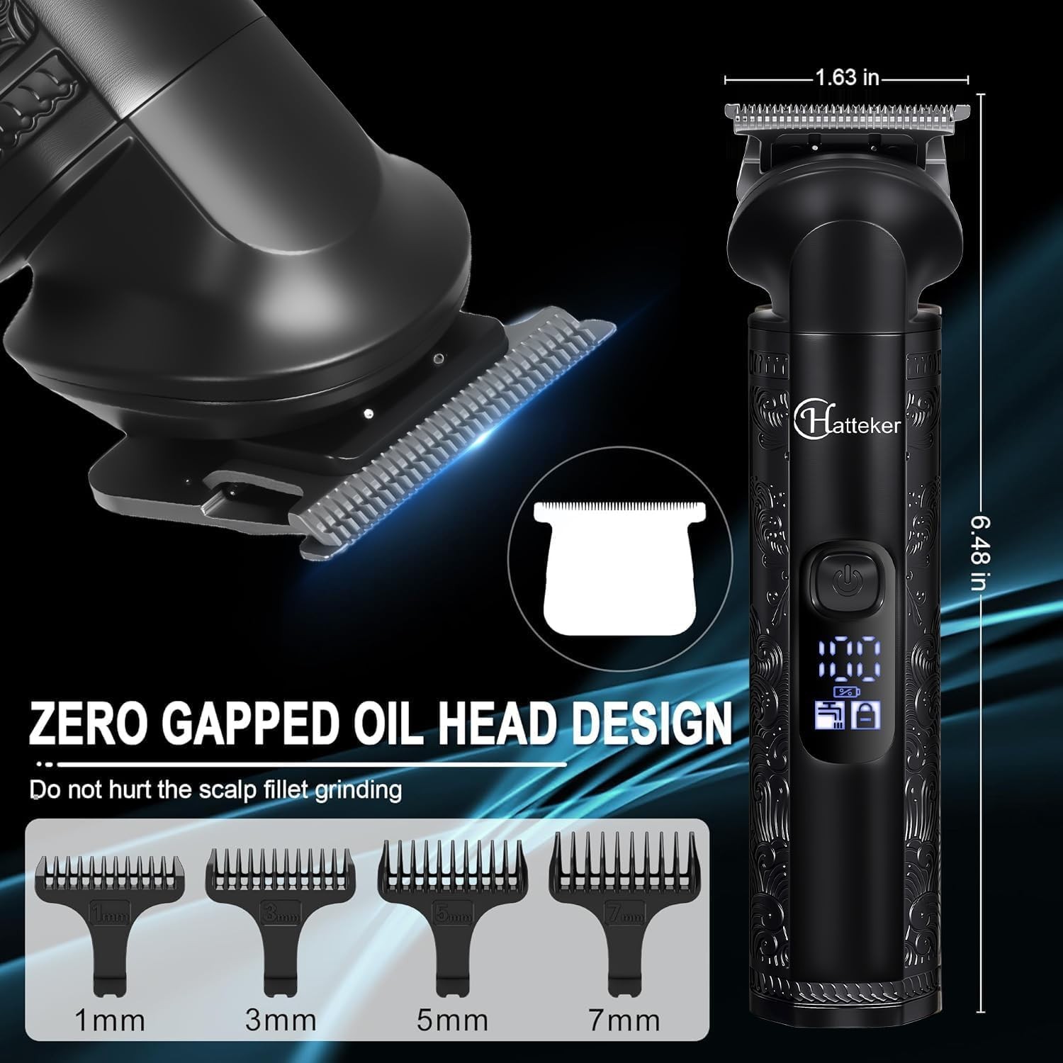 Hatteker 8-in-1 Multi-Functional Grooming Kit for Men Beard Trimmer for Gray