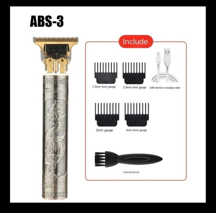 ABS electric hair clipper, retro oil head rechargeable shavers.Gray color.