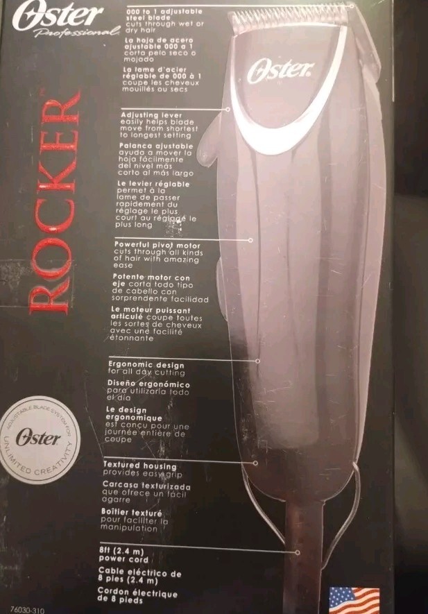 NEW OSTER Professional Salon Hair Clippers Fully Loaded ROCKER Pivot RARE