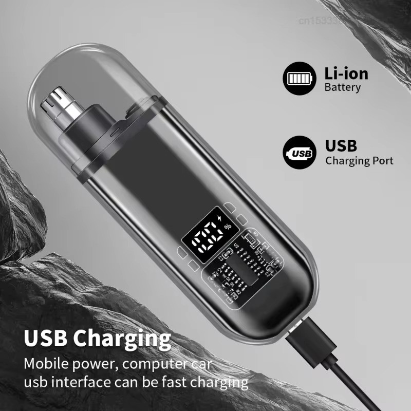 Portable USB-C Nose & Ear Hair Trimmer for Men Fast Charge