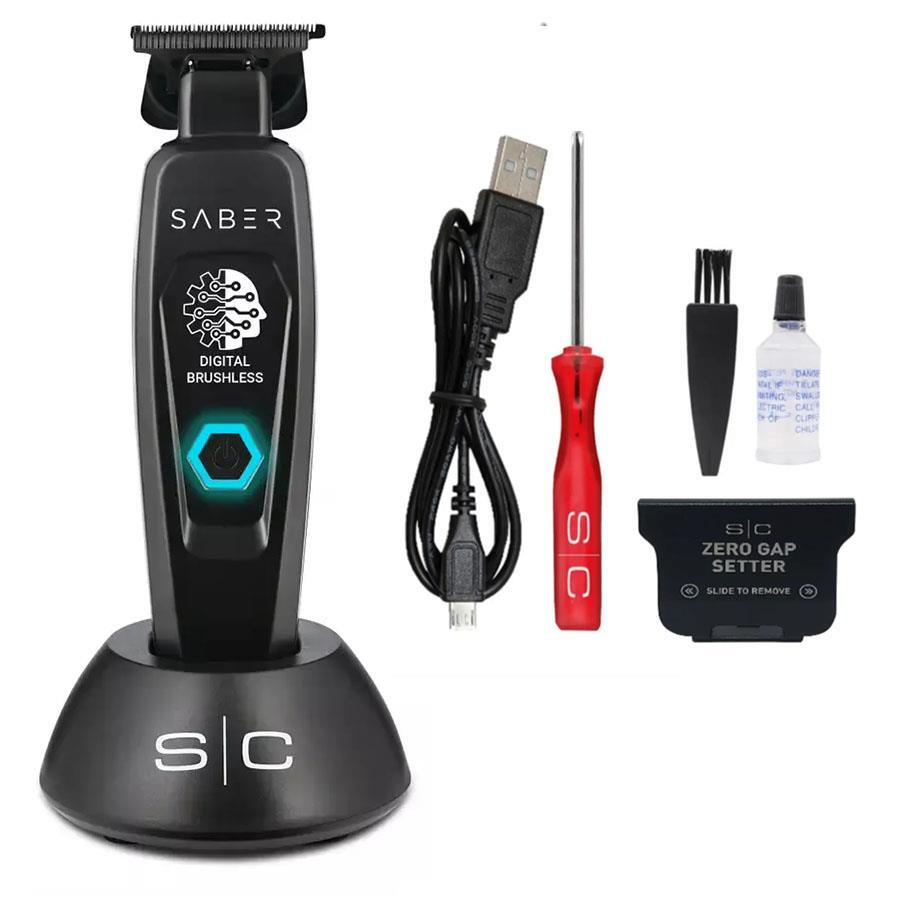 StyleCraft Saber Cordless Digital Brushless Motor Hair Trimmer Black MatteSC403B