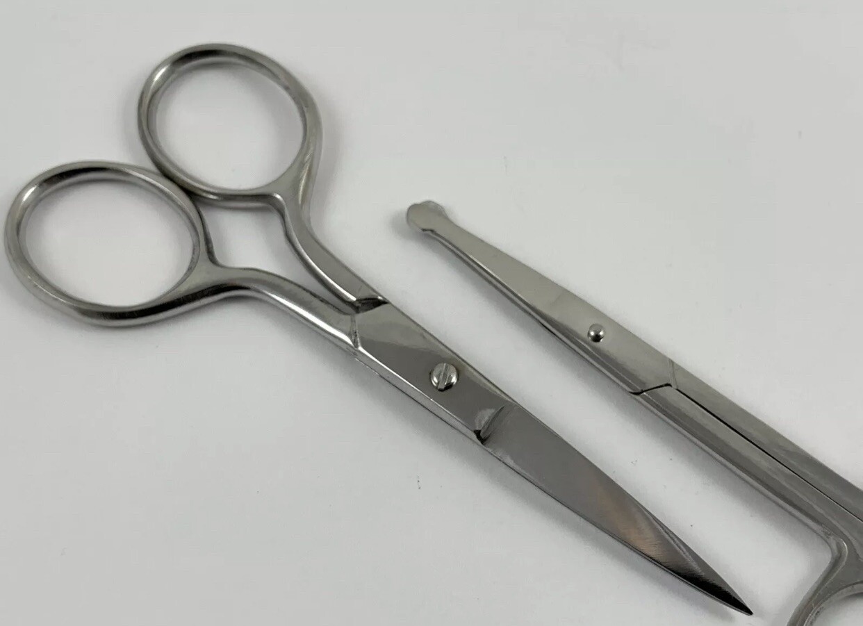 1 Set Beard Mustache Nose Ear Scissors Comb Trimming Kit Facial Hair Trimmer