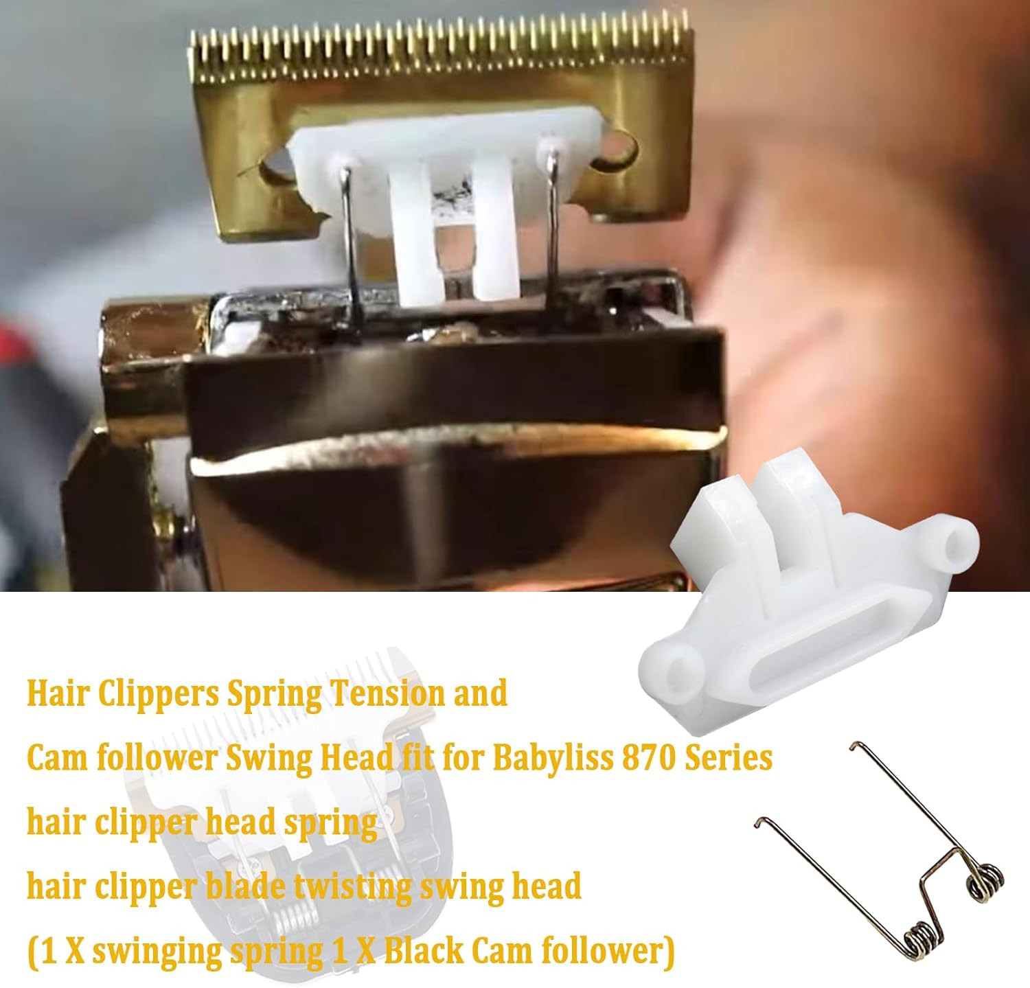 Hair Clippers Spring Tension and Cam Follower Swing Head Fit for Babyliss 870 Se