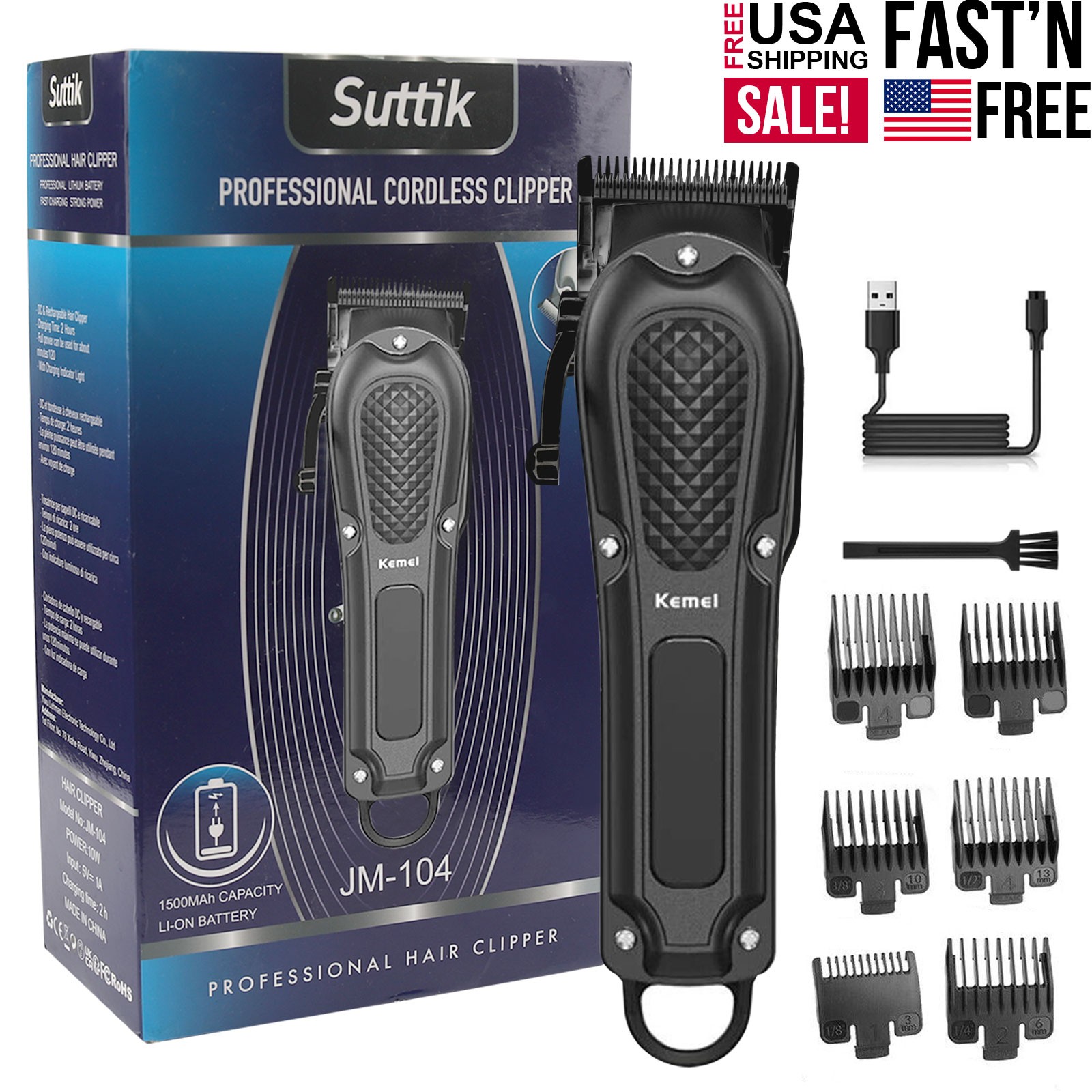 KEMEI Professional Hair Clippers Cordless Trimmer Beard Cutting Machine Barber