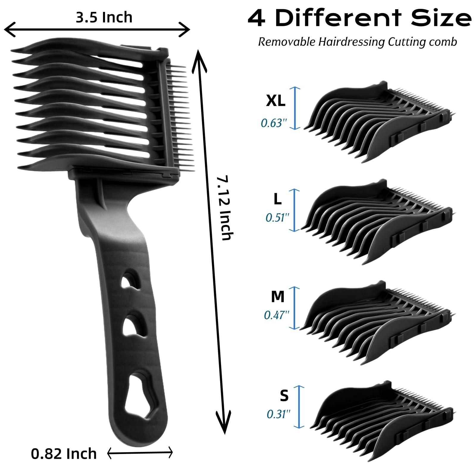 4-in-1 Detachable Blend Friend Fade Comb Set, Fade Comb Blend Friend Fade Gui…