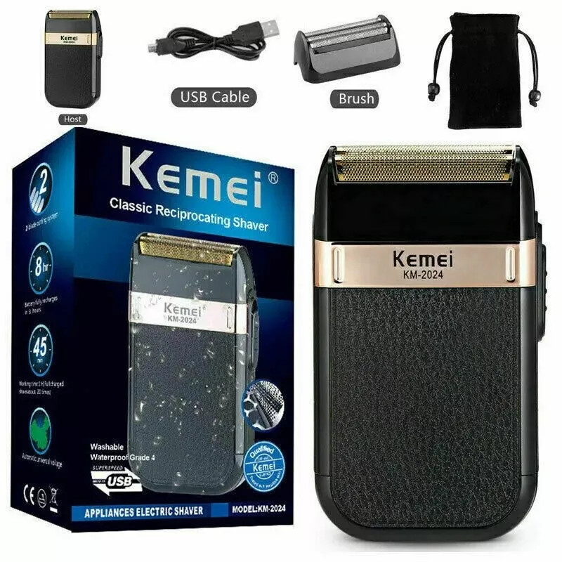 KEMEI 2024 Electric Shaver Trimmer Razor Rechargeable Hair Beard Shaving Machine