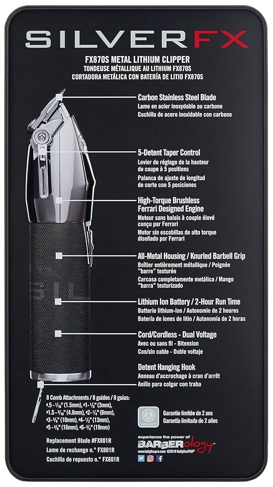BRAND NEW! SEALED! BaByliss PRO Silver Cordless Lithium-Ion Clipper FX870S
