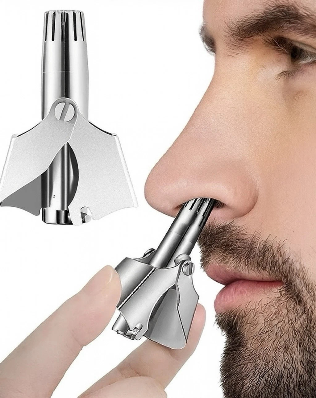 Manual Nose Hair Trimmer Clipper Stainless Steel Grooming Tool For Men