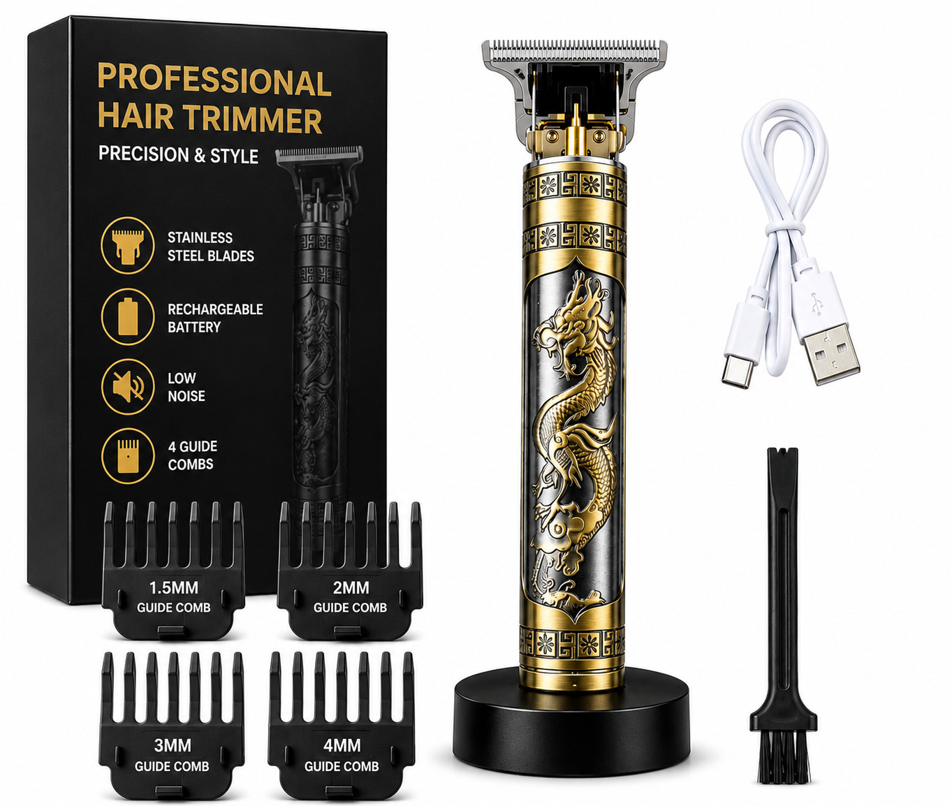 Beard and Hair Trimmer Cutter Machine for Men ,Vintage T9 Barbeador Dragon
