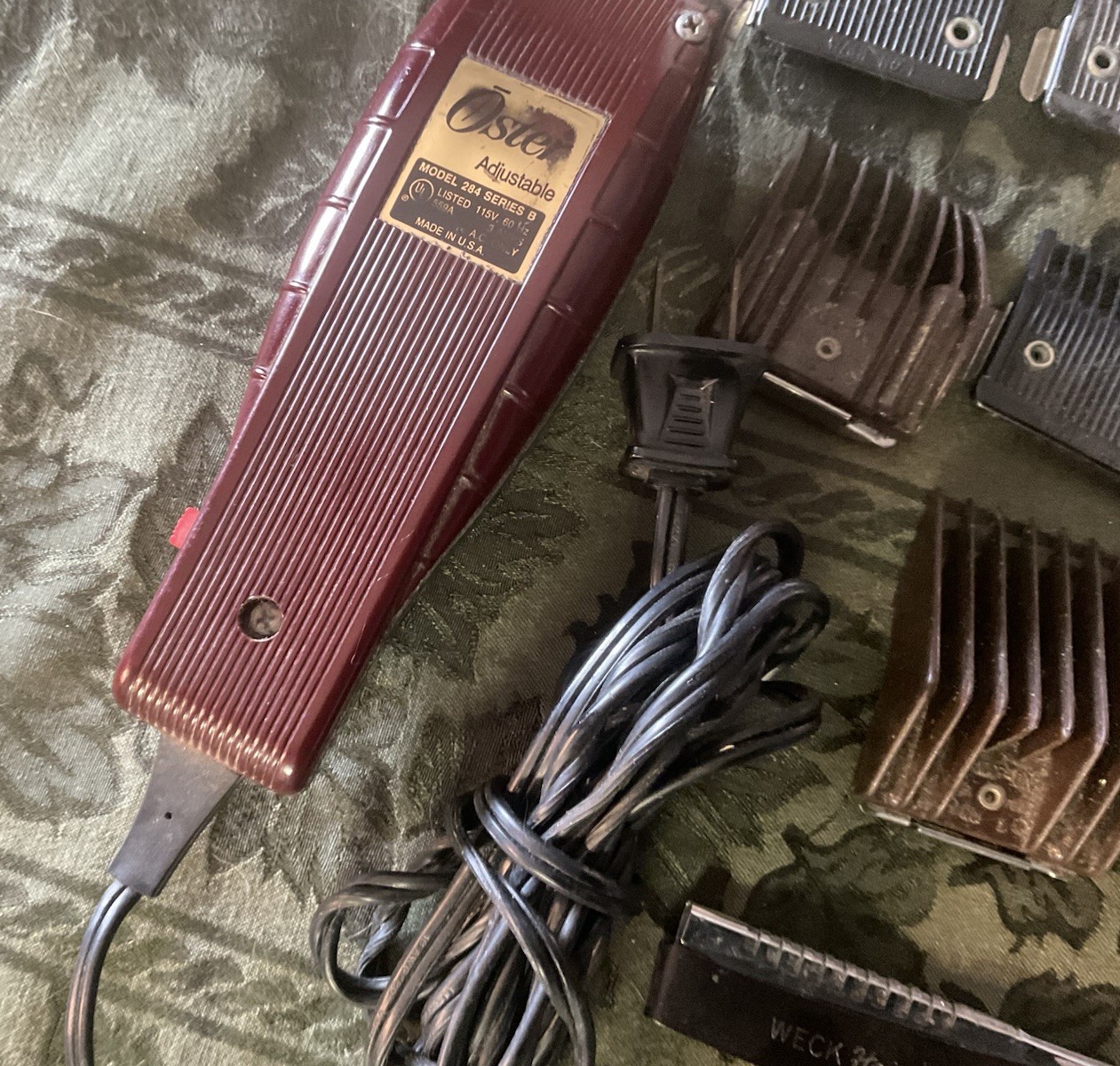 Oster 284 Series B hair trimmer With Combs Weck Hair Trimmer Set Lot Works Great