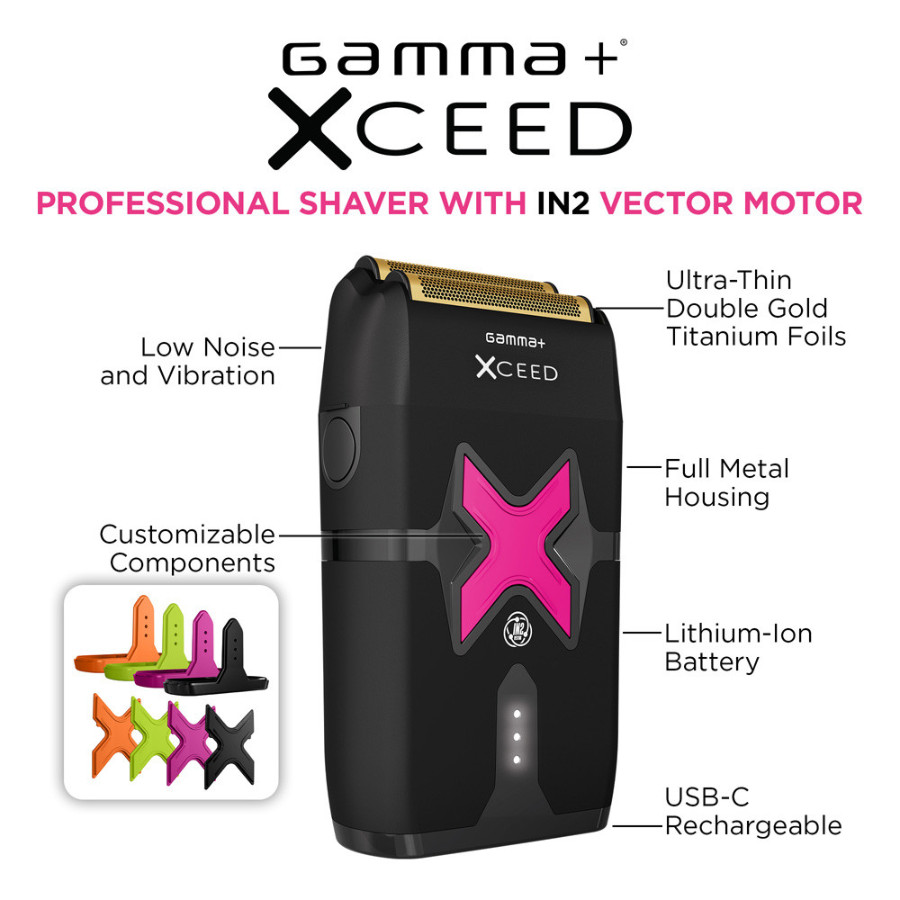 Gamma XCEED IN2 Vector Motor Cordless Clipper + Trimmer + Shaver | SET