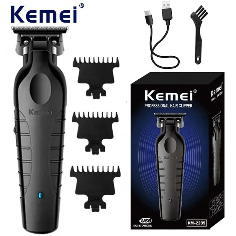 Kemei Electric Hair Clipper Barber Cordless Hair Trimmer 0mm Zero Gapped Carving