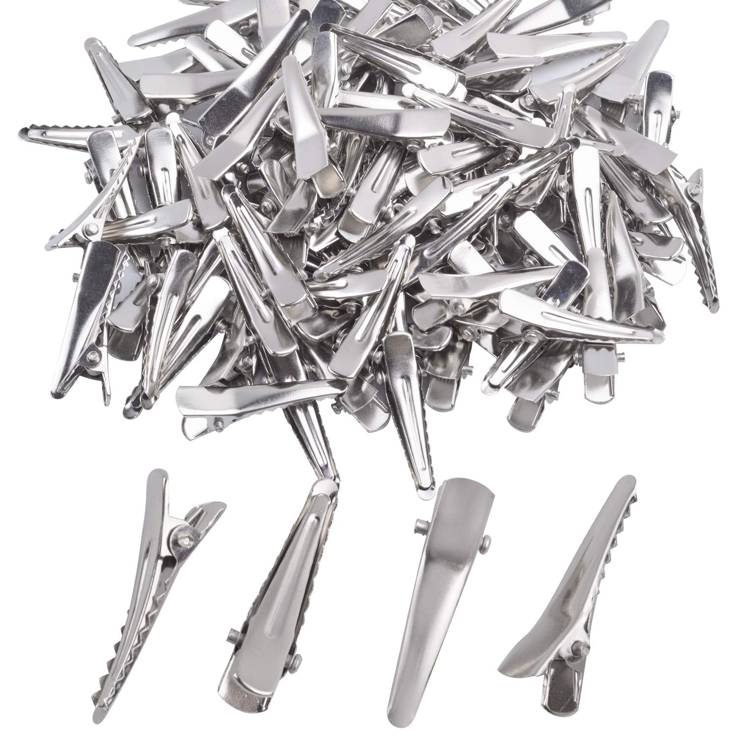 30MM Small Alligator Hair Clips, 100 Pieces 100 Count (Pack of 1), Silver