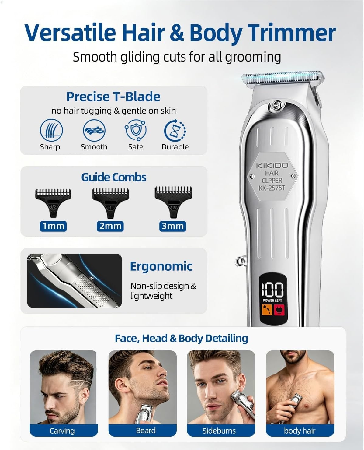 Barber Clippers for Face & Body Grooming
