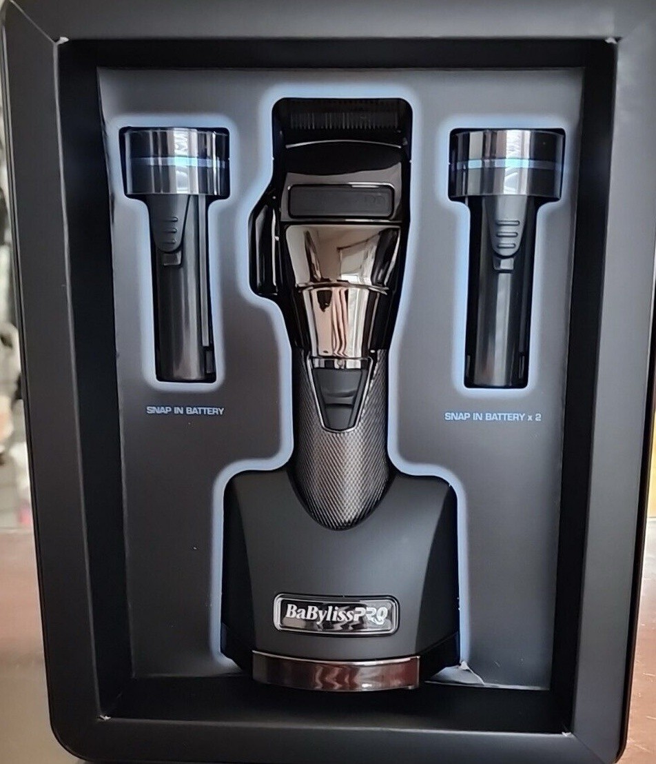 BaBylissPRO SNAPFX Cordless Clipper Black Silver Square Blade for Head