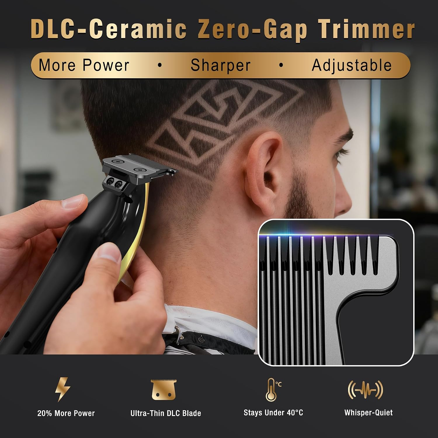 Professional Hair Clippers for Men, Cordless Barber Clippers & Trimmer Set with