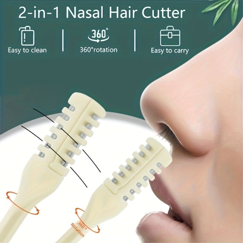 6Pcs Better Than Electric. 2-in-1 Painless Nose Trimmer: 360° Rotating Dual-head