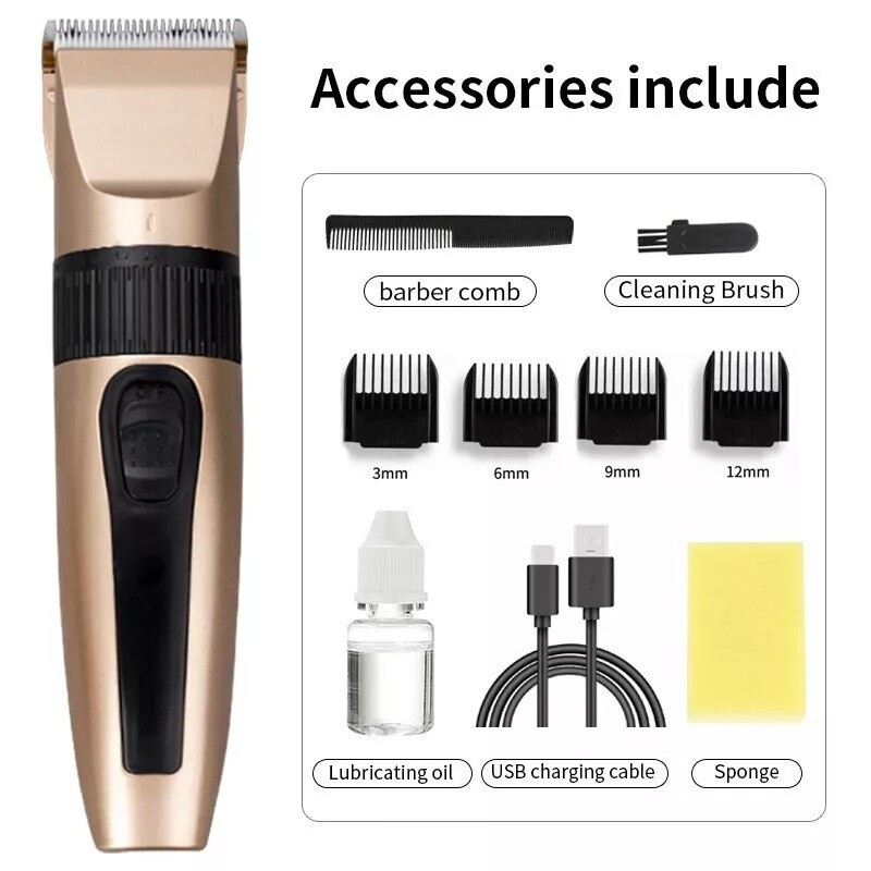 Mens Professional Hair Clippers Trimmer Barber Hair Cutting Kit Machine Cordless