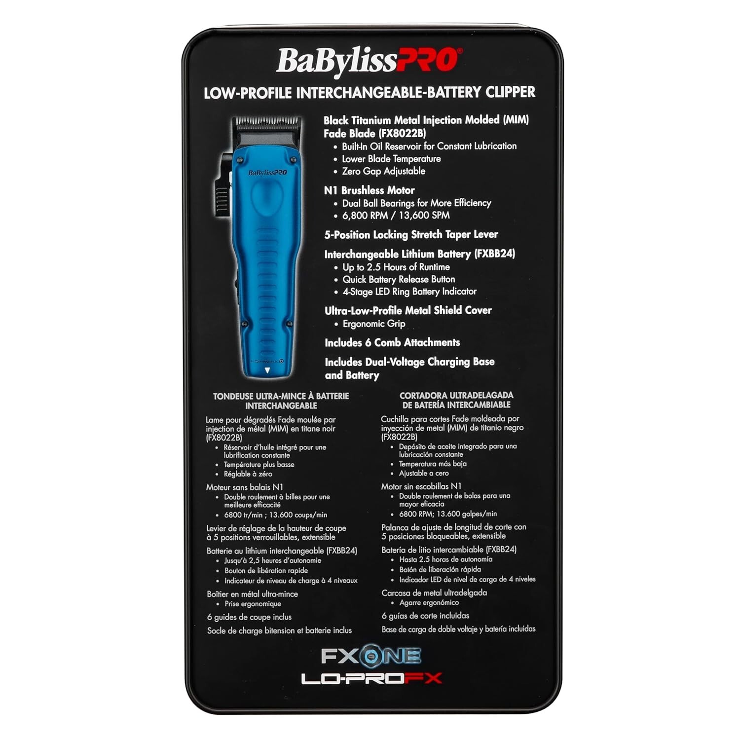 BaByliss PRO FXONE LO-PRO FX ONE BLUE Professional Clipper Trimmer Shaver Set