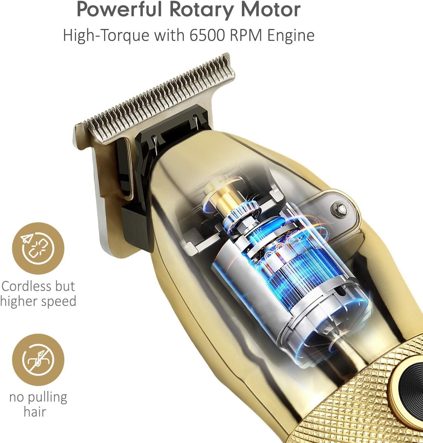 Cordless Outlining Trimmer Professional T Liners Clippers Black, Gold, Silver