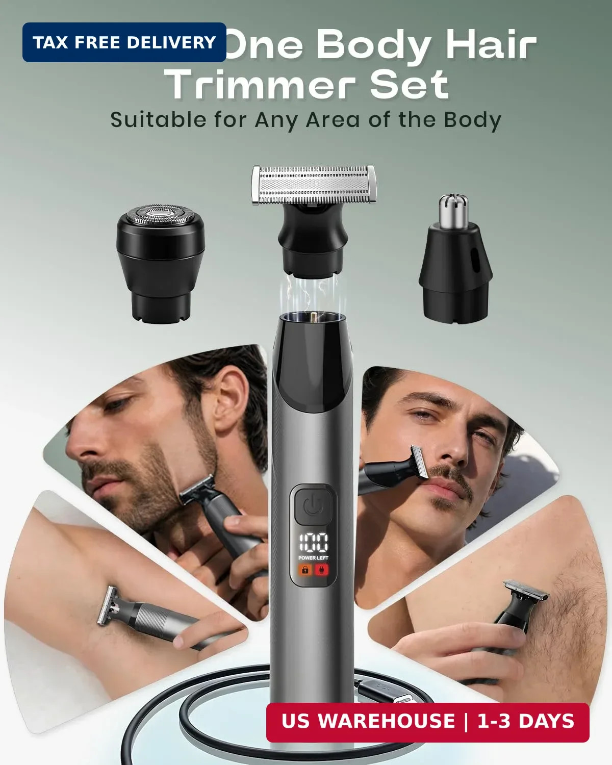 Prettywill Beard Trimmer for Men & Body Hair Trimmer, Dual-Sided Blade for Beard