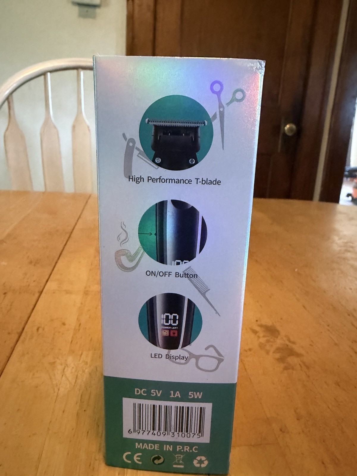 JINFEI T-Blade Cordless Hair Clipper, USB Rechargeable, LED, Black