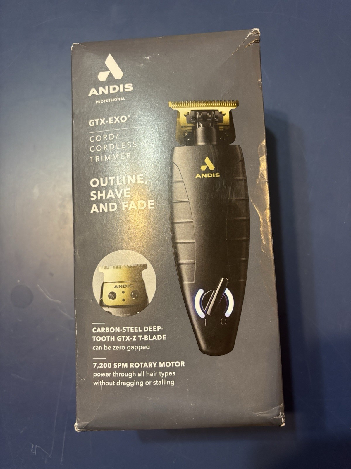 Andis GTX-EXO Cordless Trimmer Gold T-Blade 7200 SPM Open Box Complete