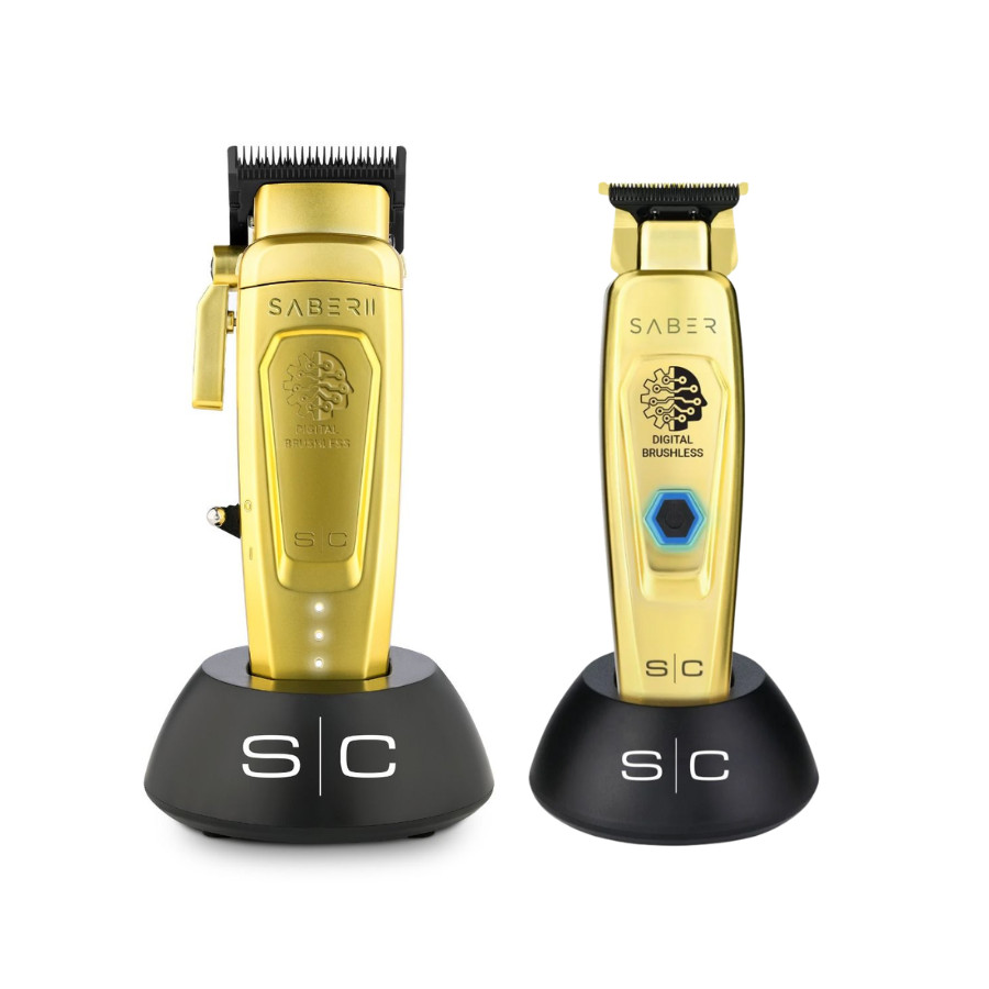 StyleCraft Saber 2.0 Professional Hair Clipper and Trimmer Gold | Set