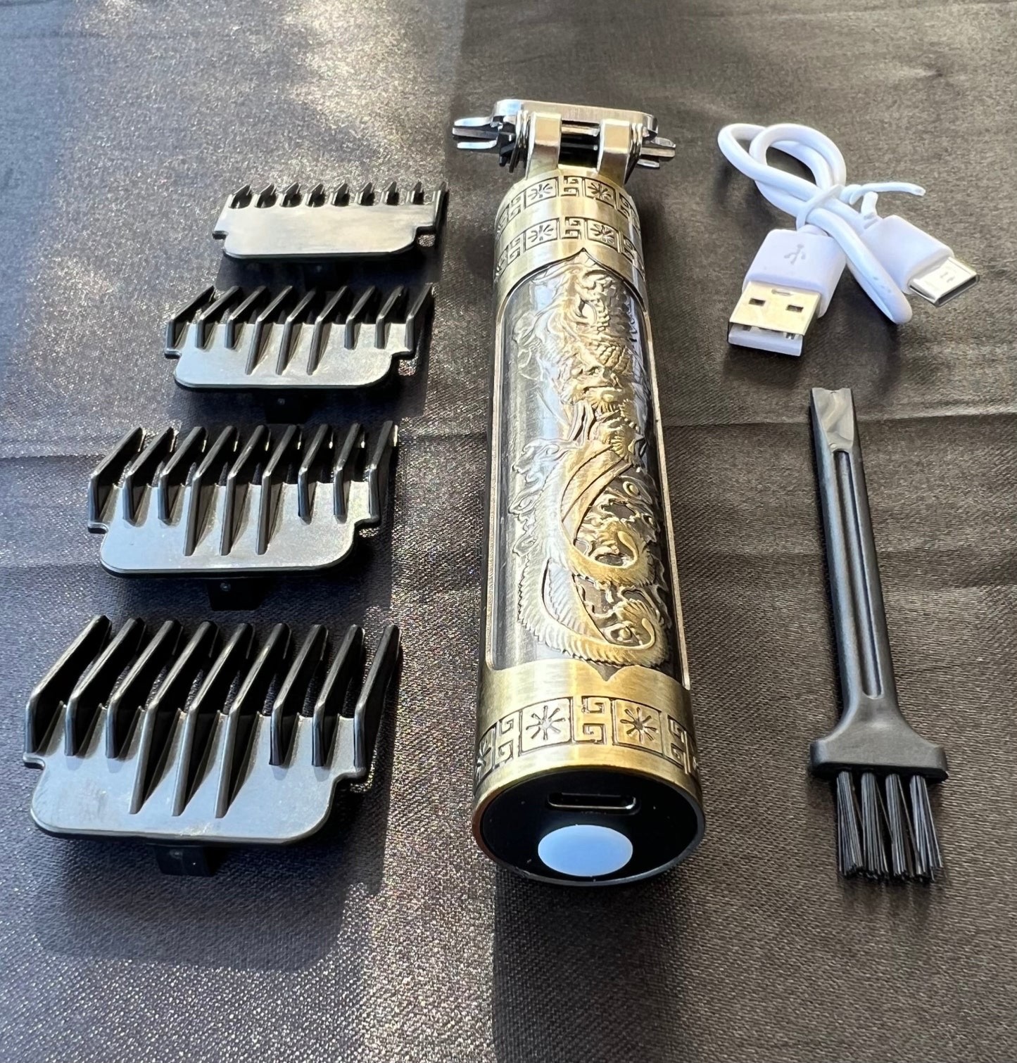Hair Trimmer Metal Cutter Machine for Men, Vintage T9, Barbeador Dragon design