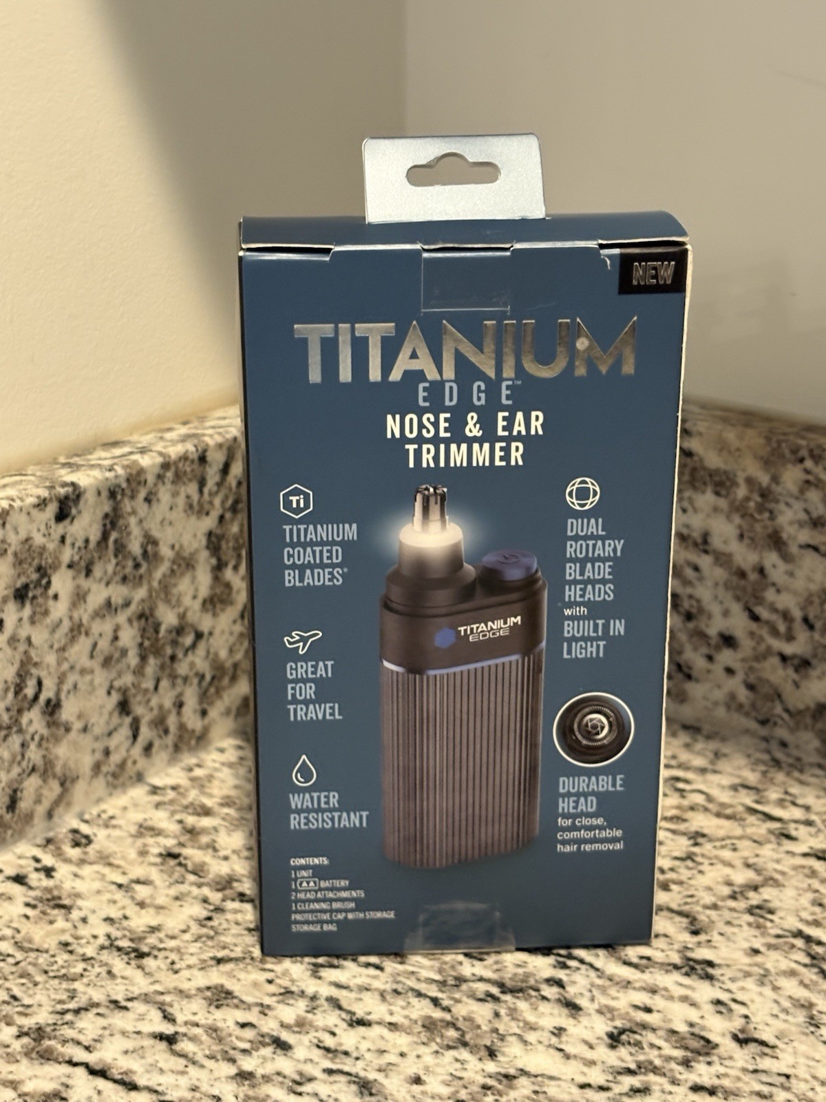 Microtouch Titanium Edge Ear & Nose Trimmer – Dual Rotary Blade Heads Black