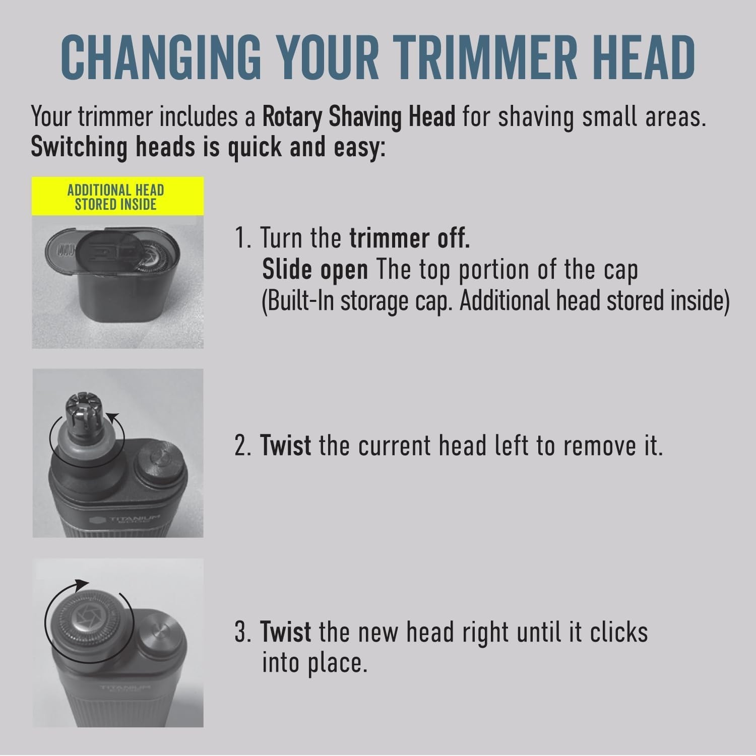 Microtouch Titanium Edge Ear & Nose Trimmer – Dual Rotary Blade Heads with Light