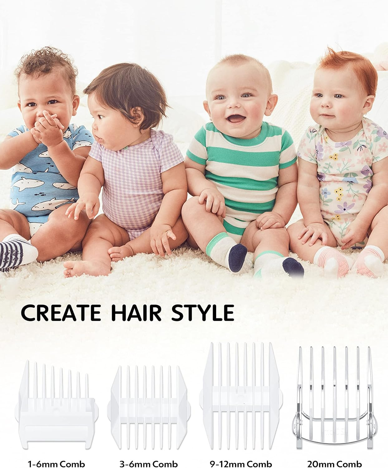 Baby Hair Clippers Quiet Hair Trimmer for Kids Toddler, Silent Hair Clippers for