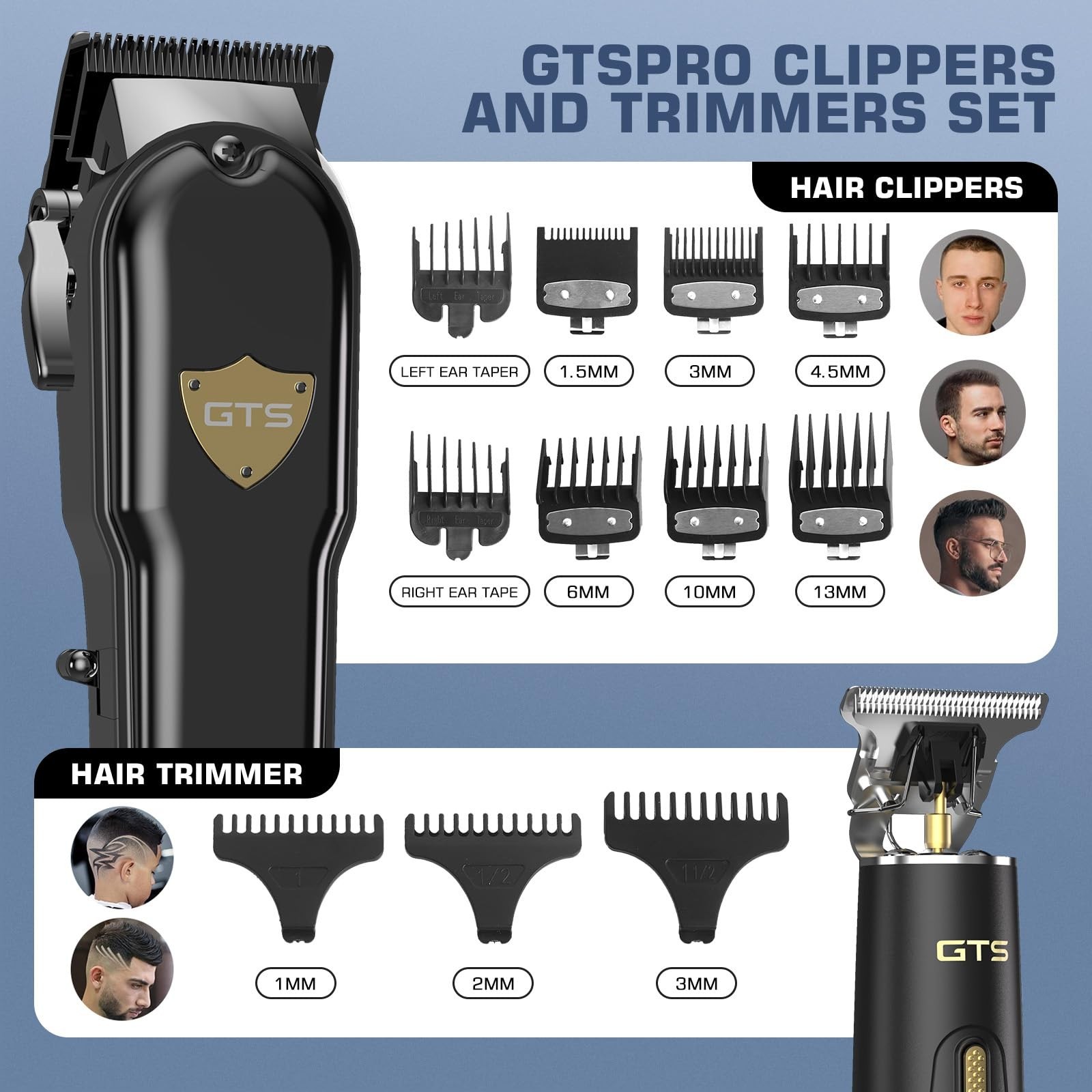 Professional Hair Clippers Set for Men – Electric Trimmer & Barber Kit, Gift Box