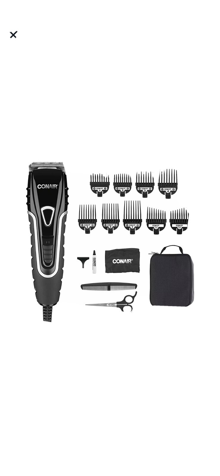 Conair Barbershop Series No-Slip Grip Home Haircut Kit Stainless Steel Blade NEW