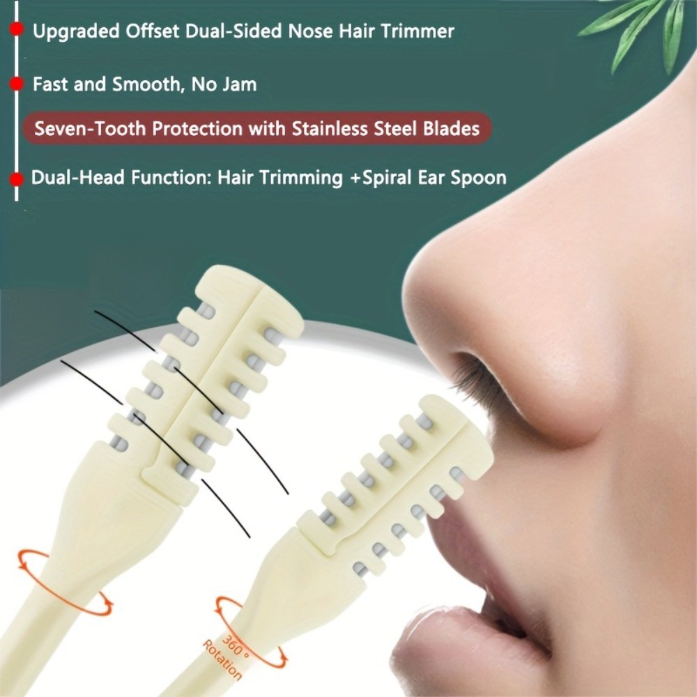 6Pcs Better Than Electric. 2-in-1 Painless Nose Trimmer: 360° Rotating Dual-head