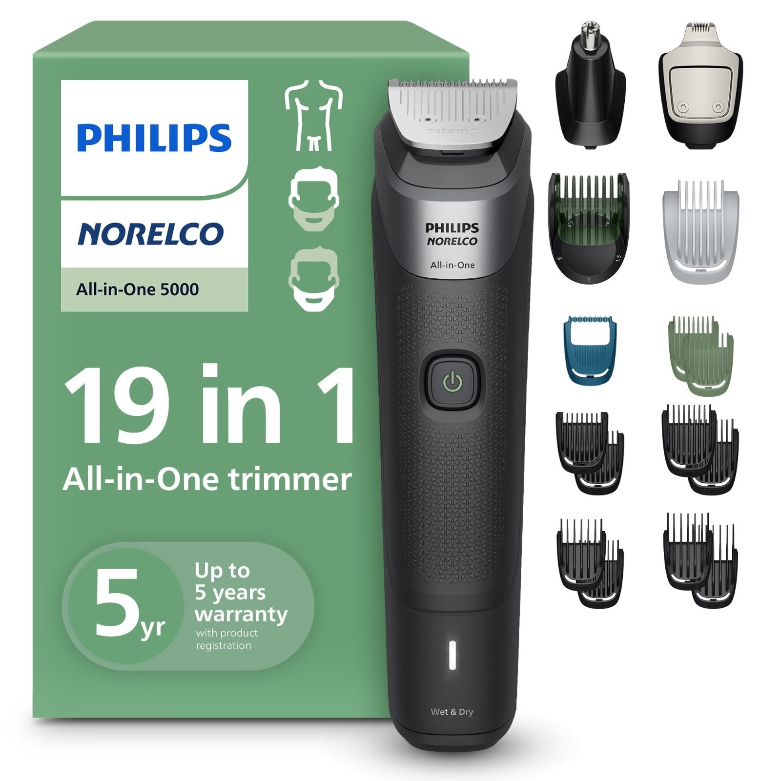 Philips Norelco MG5965/49 Multigroom 5000 19pc Trimmer FREESHIP