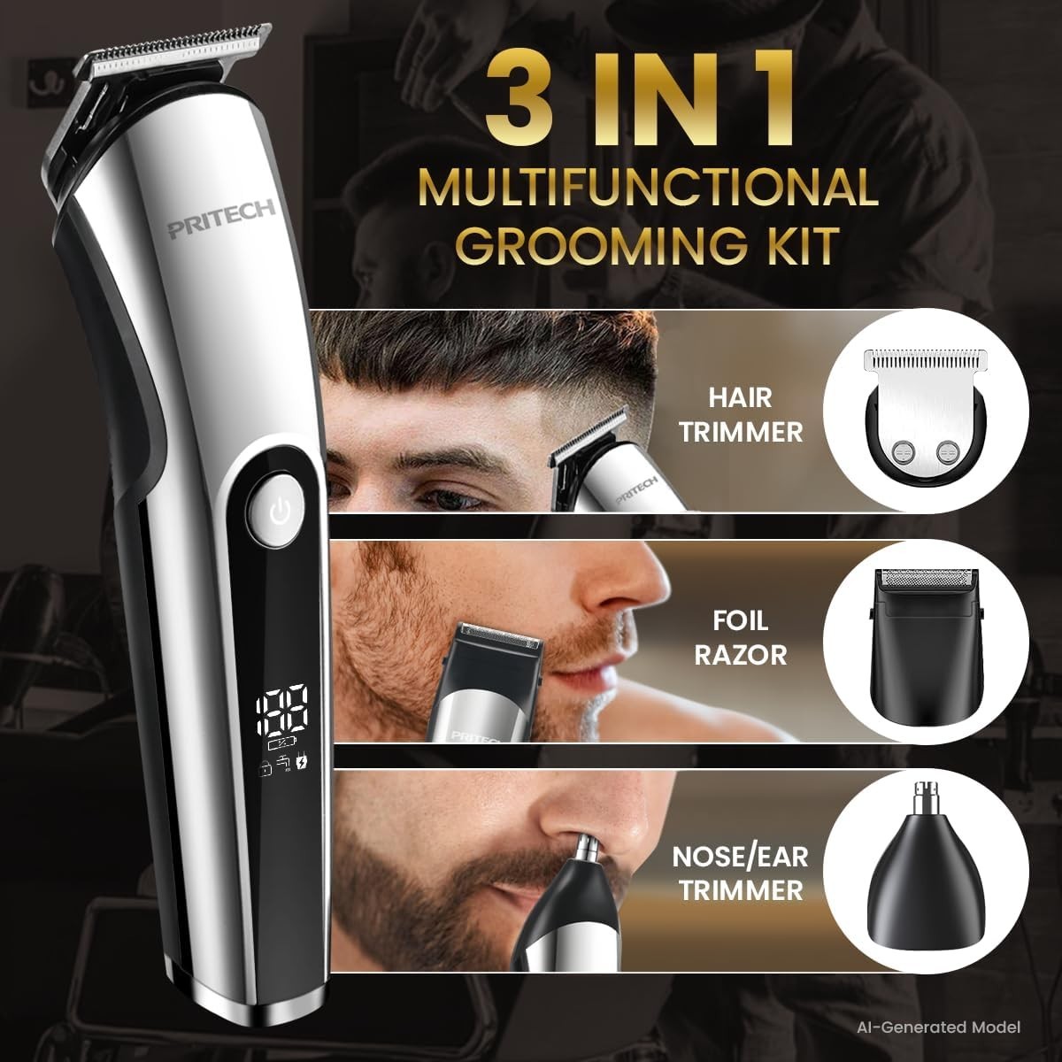 Manscaping Trimmer Kit Pubic Hair Shave Manscape Razor For Men Personal Grooming