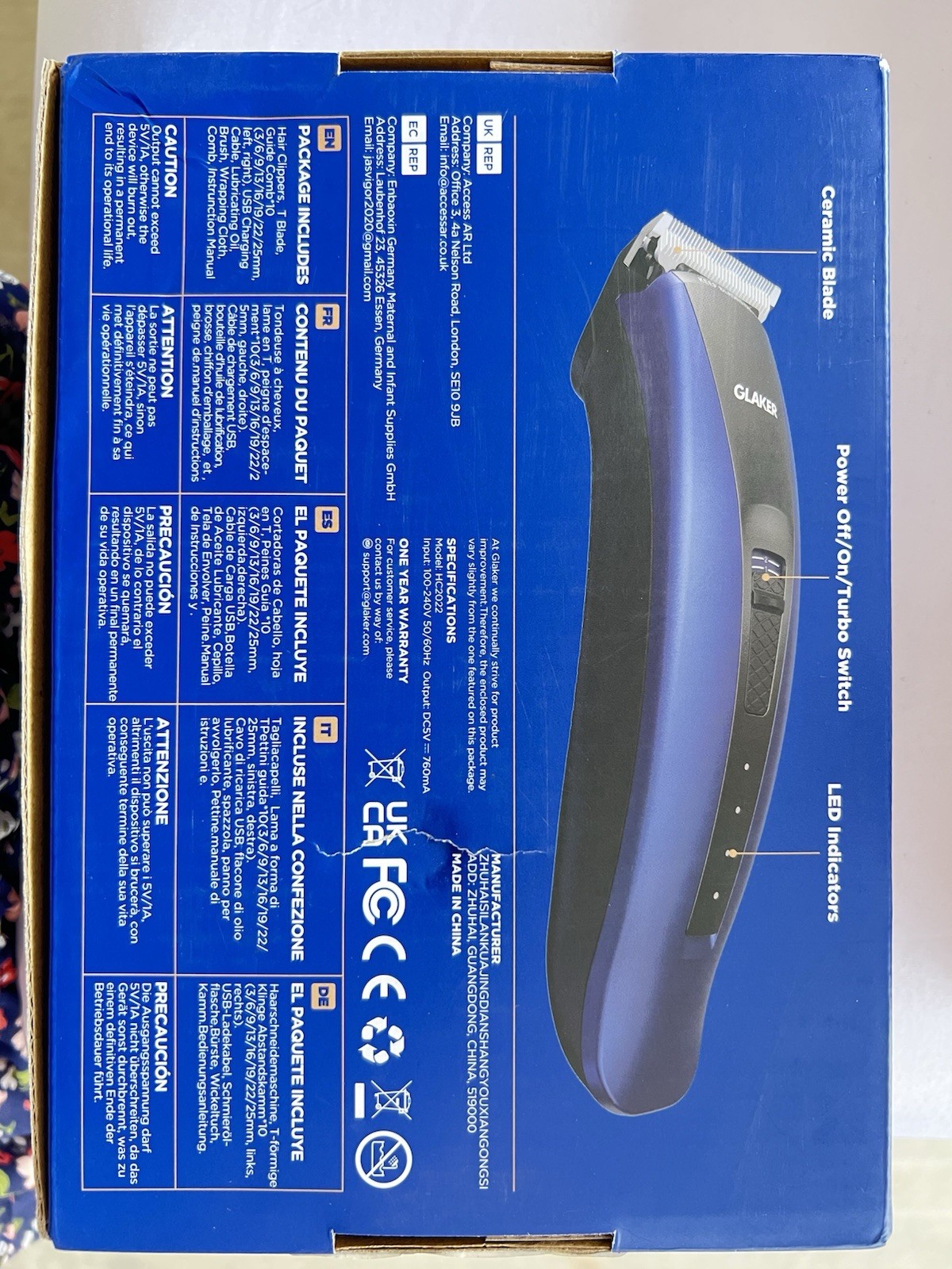 Brand New GLAKER Professional Mens Hair Clippers Cordless Clipper…