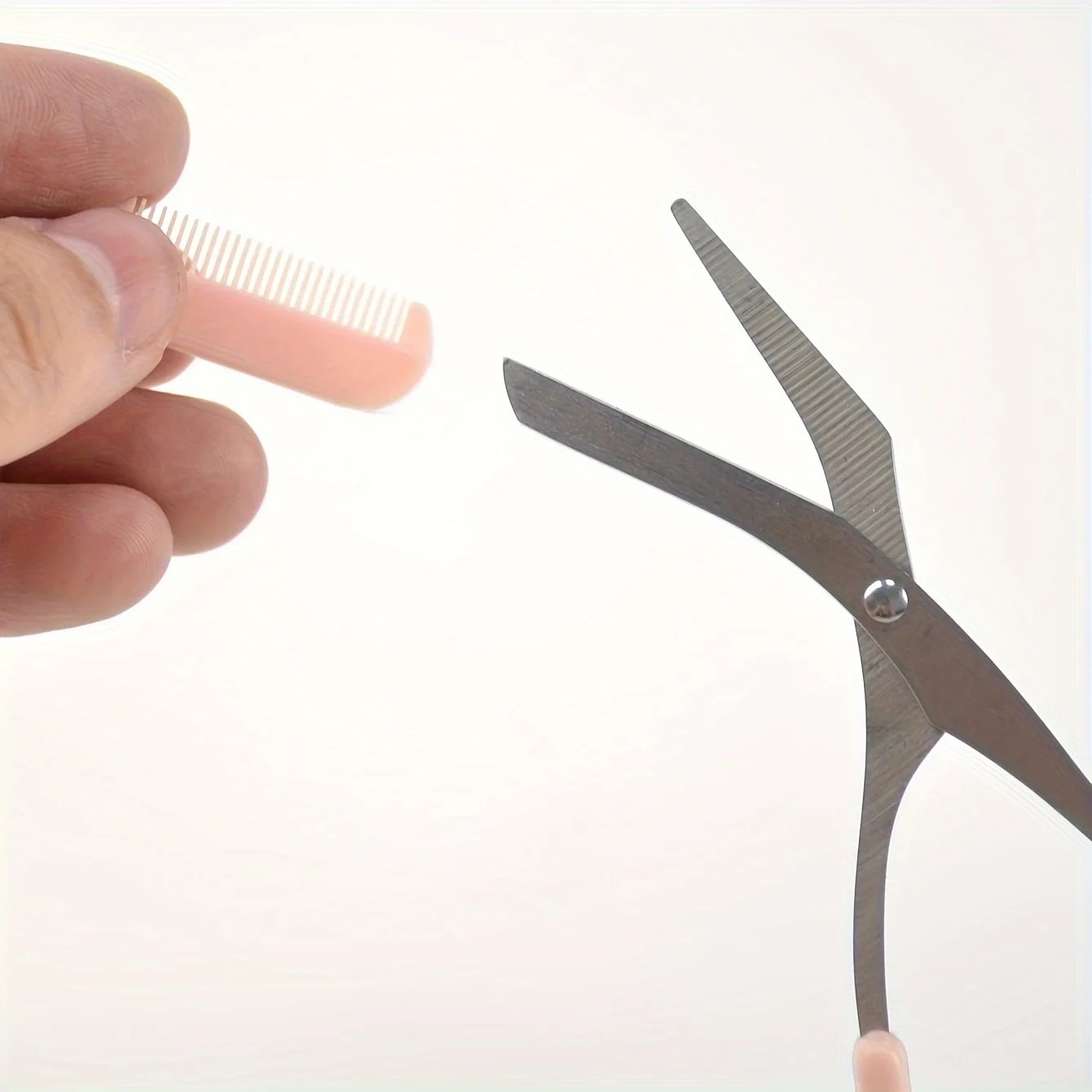 1-Piece Eyebrow Trimmer Scissors Kit – Grooming Set with Comb for Men & Women