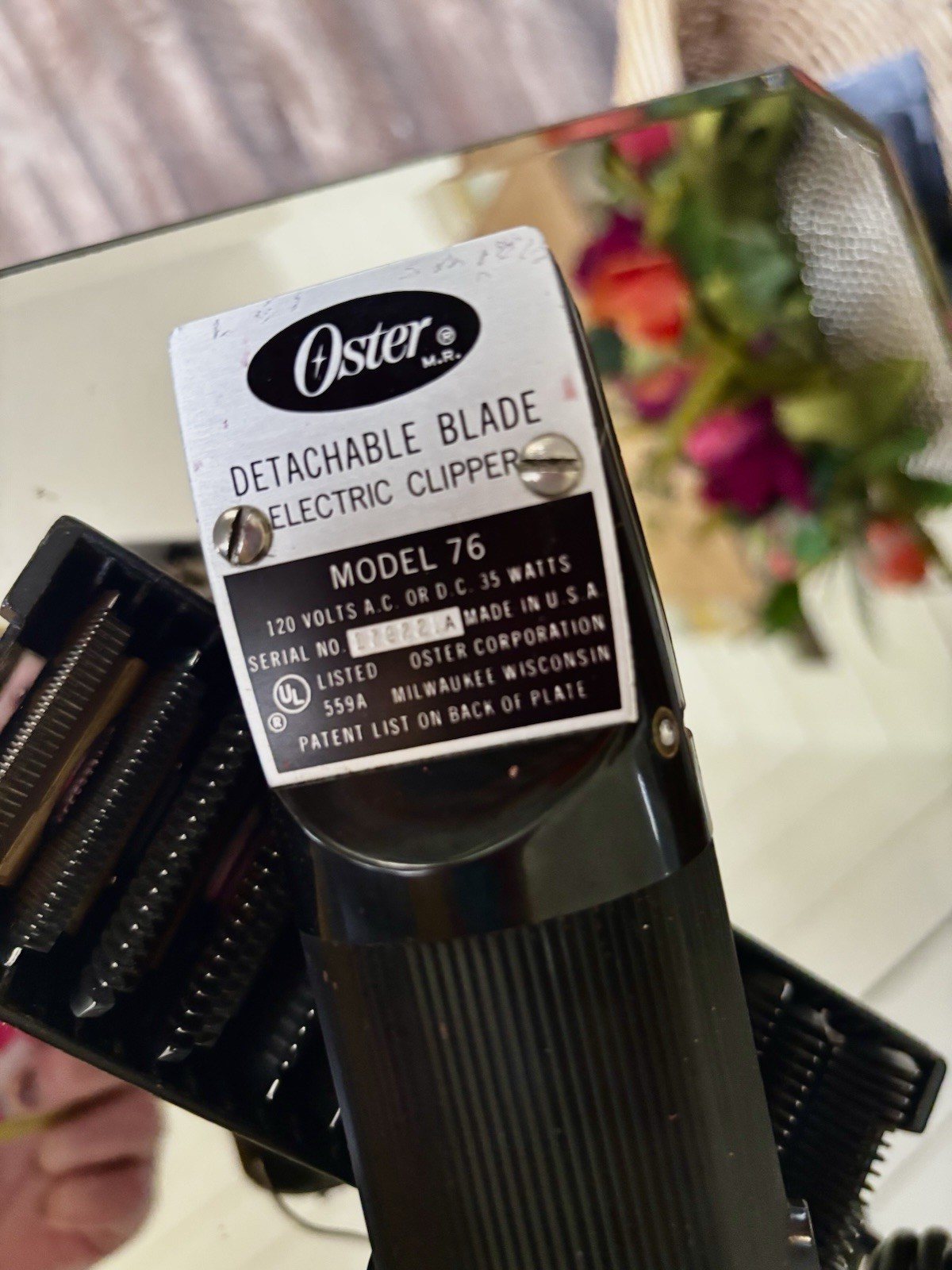 Barber Clippers Vintage Oster 76 Hair Clipper And 12 Oster Stainless Steel Blade