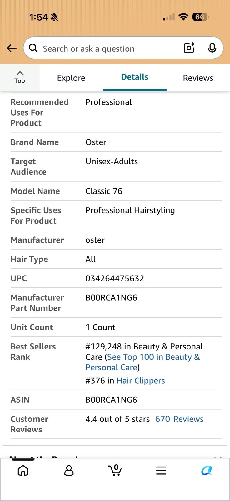 ⭐ Oster Classic 76 Skullz Limited Edition Professional Hair Clippers w/ 5 Blades