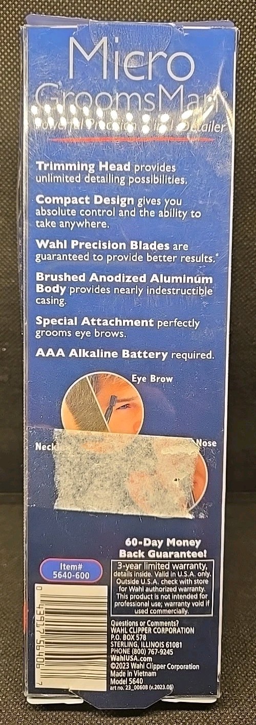 WAHL 2-In-1 Nose Ear Hair BATTERY Wet/Dry Compact Precision Detailer Trimmer NIB