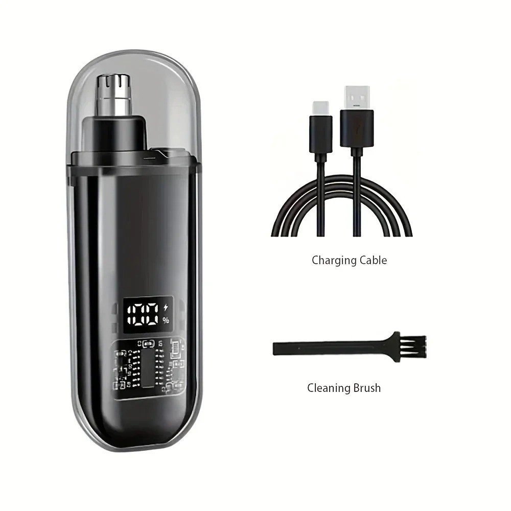 Men Nose Ear Hair Trimmer USB Type-C Rechargeable Fast Charge Portable Compact