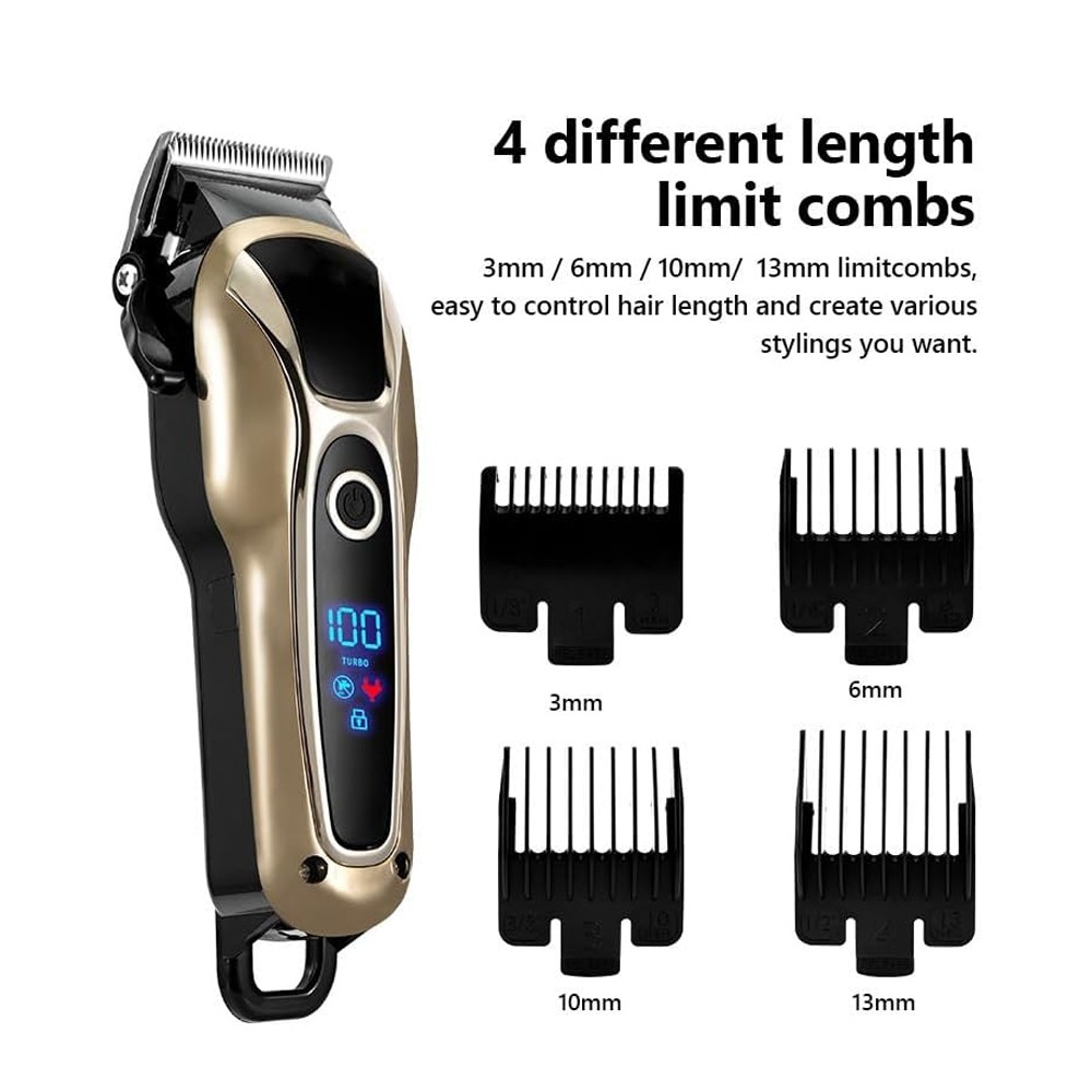 Professional Cordless Hair Clipper for Men Hair Beard Trimmer Quiet Home Barber