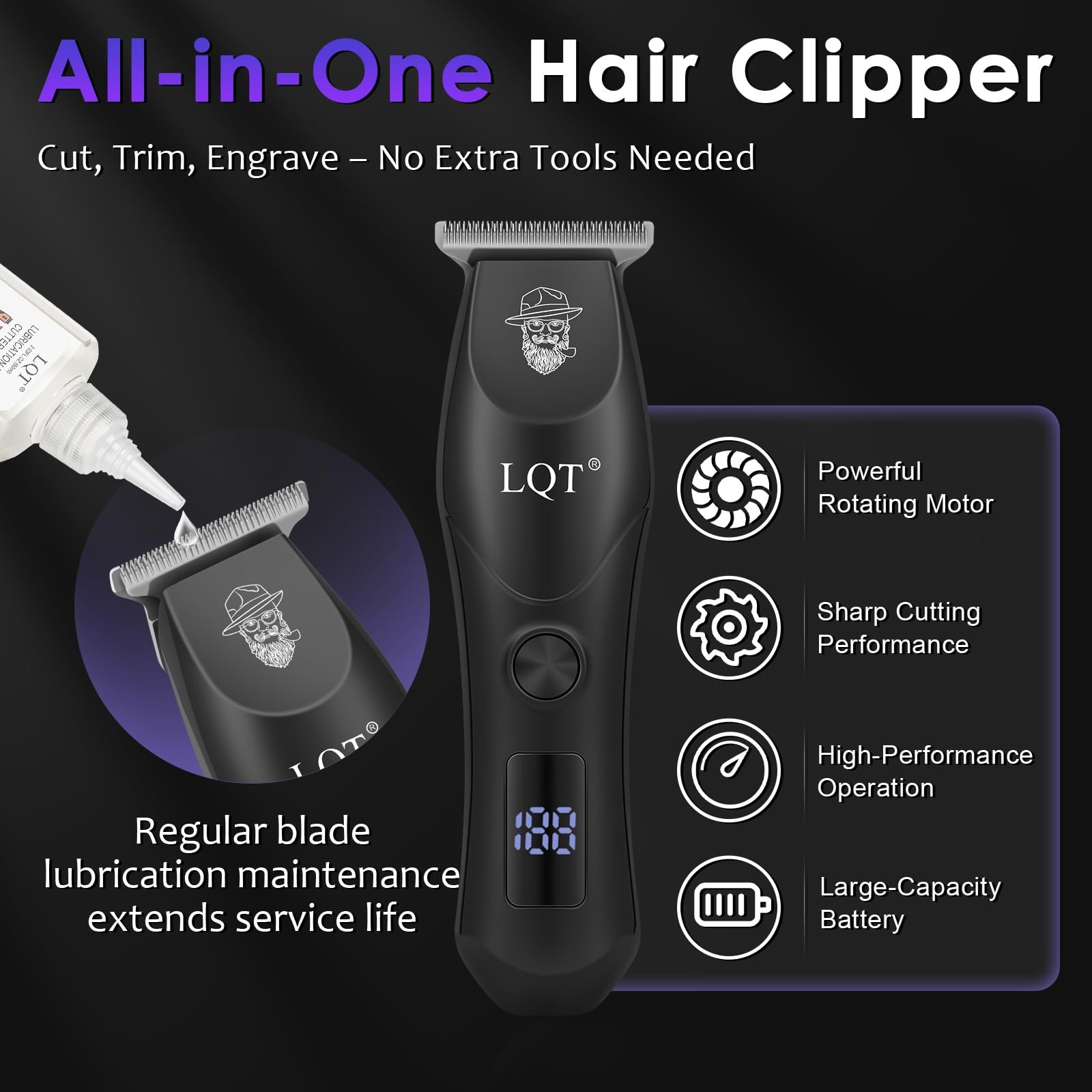 LQT Professional Hair Clippers for Men – Cordless & Corded Dual Mode, 2-Speed…