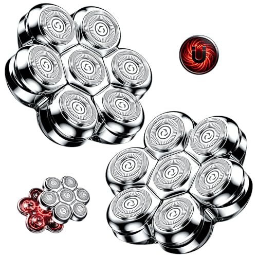 7D Magnetic Floating Head Shaver Replacement Heads 2-Pack