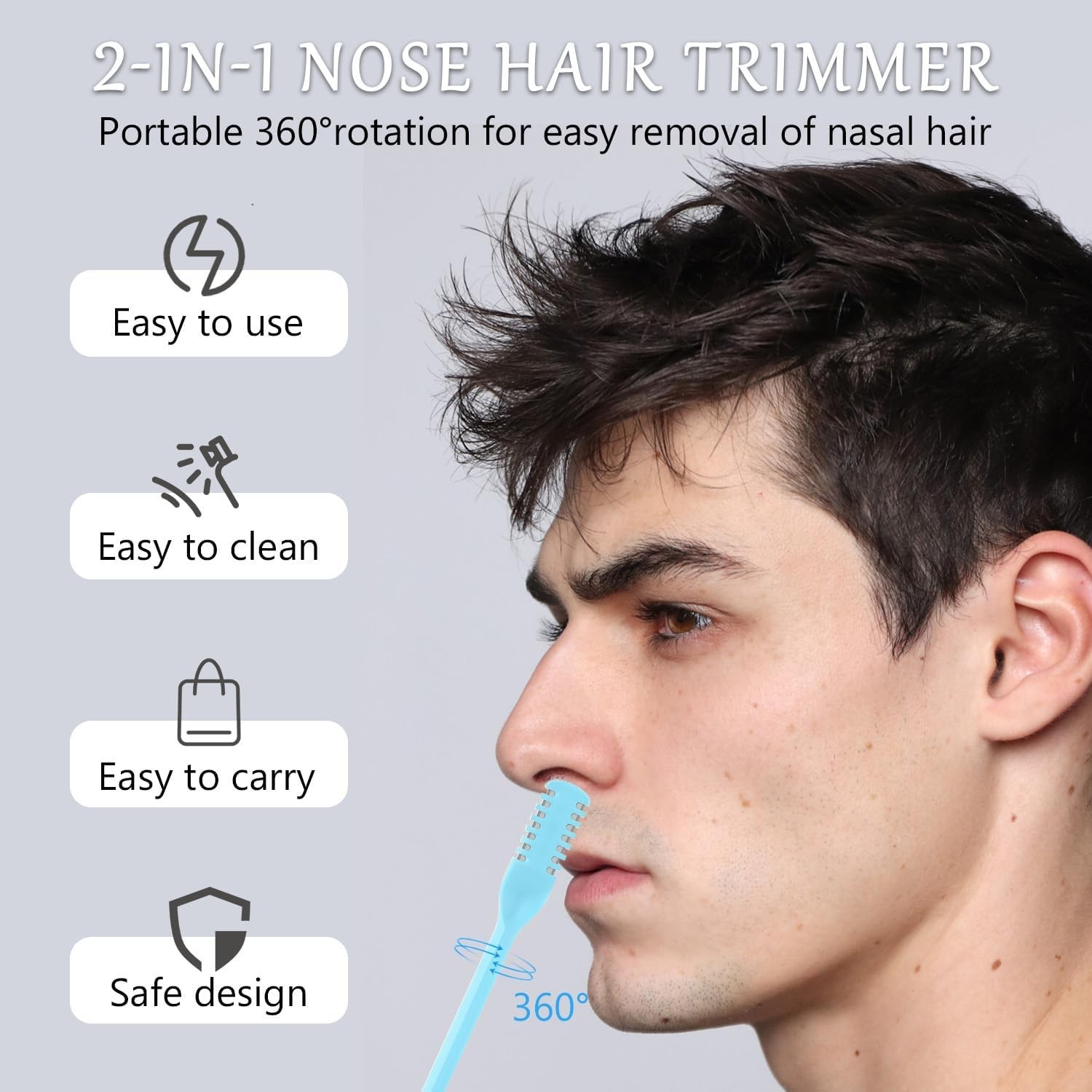 5Pcs 2-in-1 Nose Hair Trimmer for Men Women: 2026 New Portable Double Sided 3…